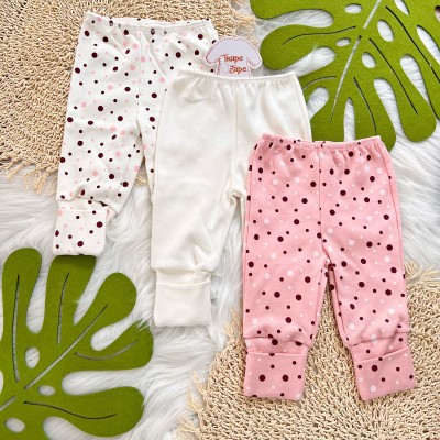 Kit 3 Calças Suedine - Confete off, Off lisa, Confete rose Kit 3 Calças Suedine - Confete off, Off lisa, Confete rose